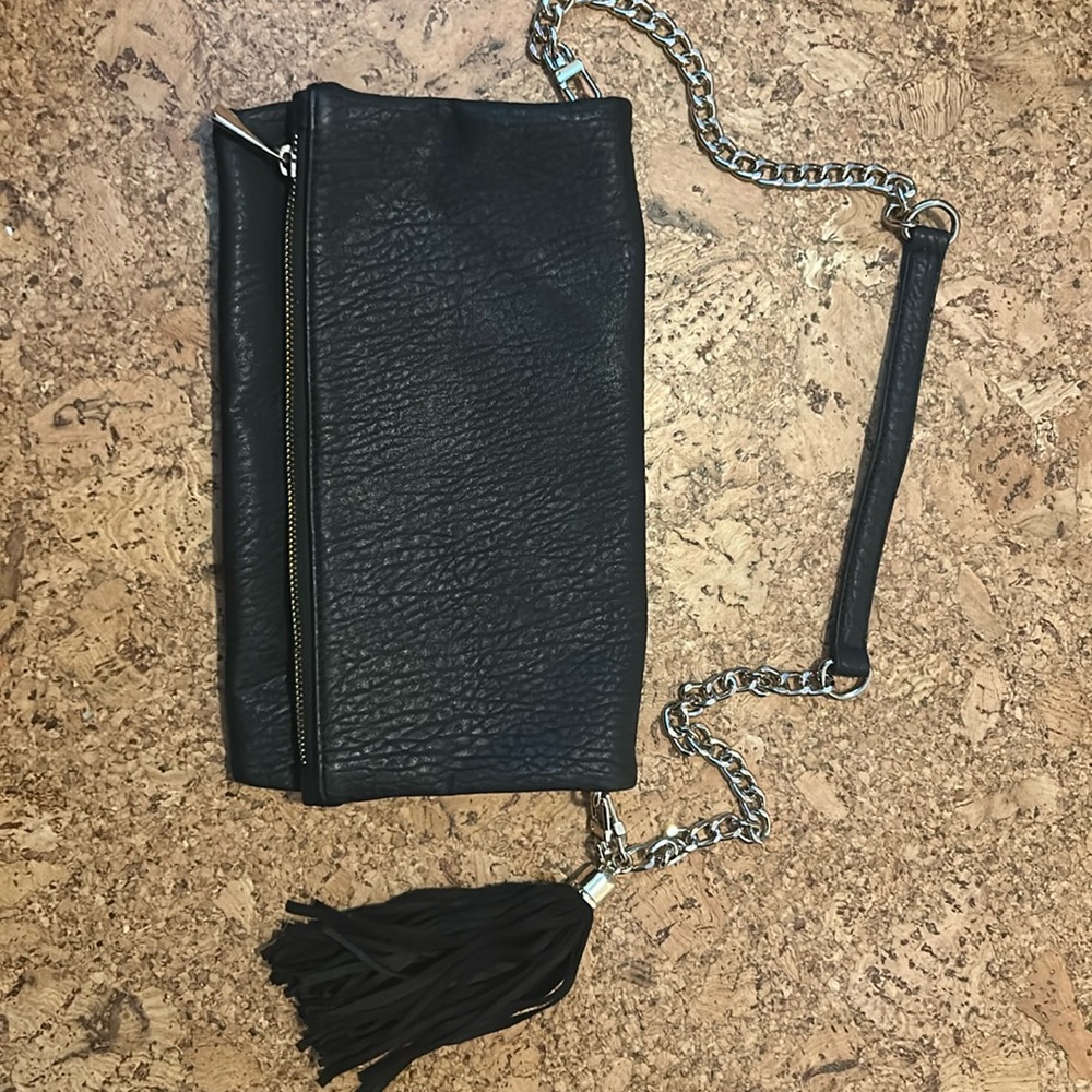 Black clutch with strap